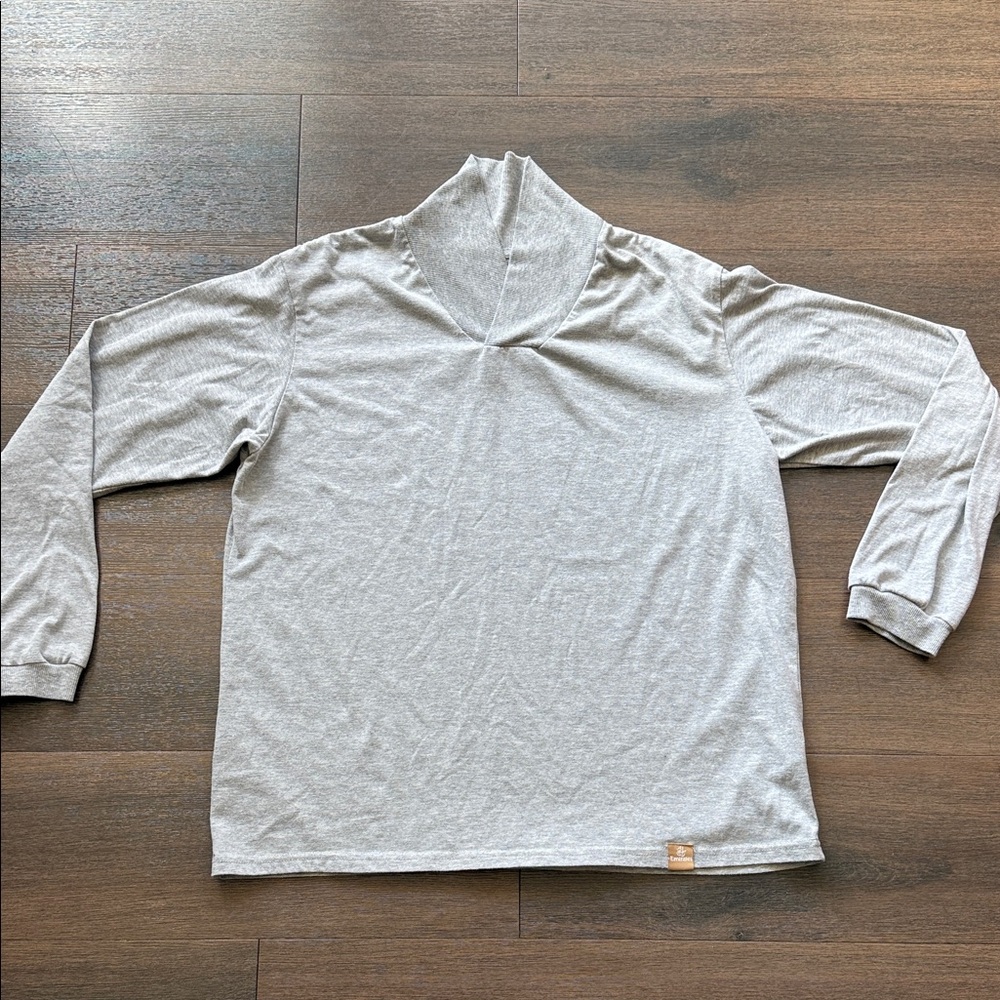 Gray Long Sleeve Turtleneck Top